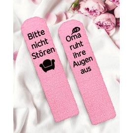 Gemtte Socks gifts, 38-41 funny socks with saying, "Bitte nicht Stören Oma/Mama Ruht Ihre Augen aus", gifts for mothers and grandma for Mother's Day, Christmas and birthday, Pink Grandma, One size