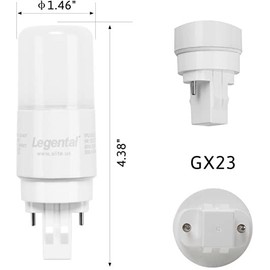 Silverlite [Plug&Play] Legental 5w(13w CFL Equivalent) LED Stick PL Bulb GX23-2 Pin Base, 500LM, Soft White(2700k), Driven by 120-277V and CFL Ballast, UL Listed, 10 Pack