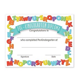 Happy Graduates, Alphabet Border Pre-K Diplomas, Set of 30, Early Childhood Education, Graduation, For Kindergarten Graduation And Preschool Graduation