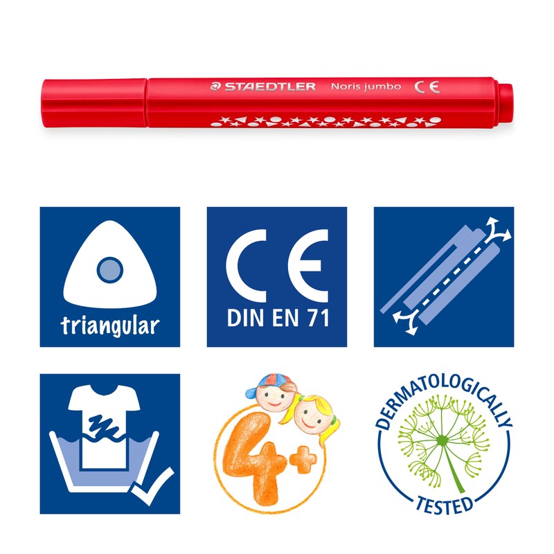 STAEDTLER Felt Pens for Toddlers - Noris Jumbo Colouring Markers