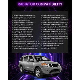 AZHZ Aluminum Radiator for Jeep for Wrangler 2007-2018 Replace 2957