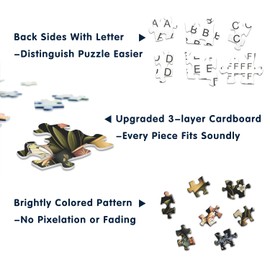 Wildflowers Puzzles for Adults 1000 Pieces, PICKFORU Wildflower Pages Jigsaw Puzzle, Vintage Book Puzzles for Book Lover, Plant Floral Flowers Puzzle as Home Decor