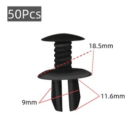 Pack of 100 Mounting Clips for VW T4 T5, 701867299, 70186729901C, 70186729982V, 7018672999B9, 7H086729901C, Replacement Door Panel Bracket for 9mm Hole (Black)