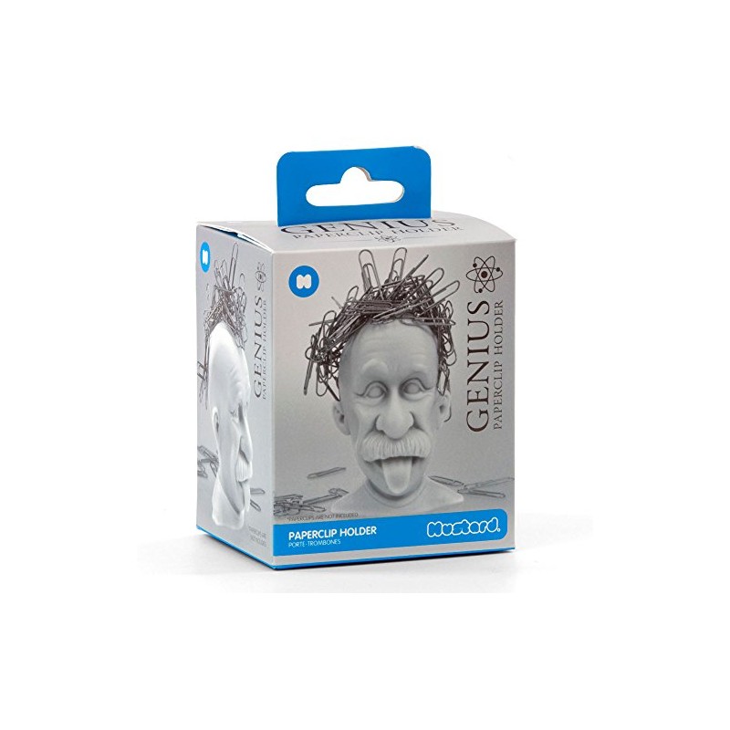 Genius Magnetic Paperclip Holder. Einstein Head Paper Clip Holder -