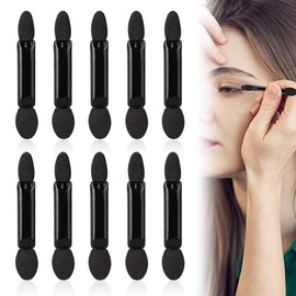 Lidschatten Pinsel, 10 Pcs Sponge Eyeshadow Brush, Lidschatten Pinsel Schwarz, Einweg Lidschatten Applikator Lidschattenpinsel