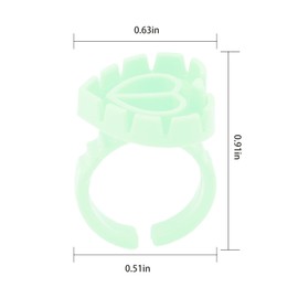 Disposable Plastic Eyelash Flower Glue Ring Lash Extension Blossom Holder Cup (Green-heart shape)