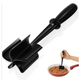 Meat Chopper, Hamburger Meat Grinder, Premium Heat Resistant Smasher for Ground Beef, Ground Chicken, Potatoes, and More Mix Tool-Black