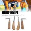 4pcs Hoof Knife Carbon Steel Wooden Handle Left and Right
