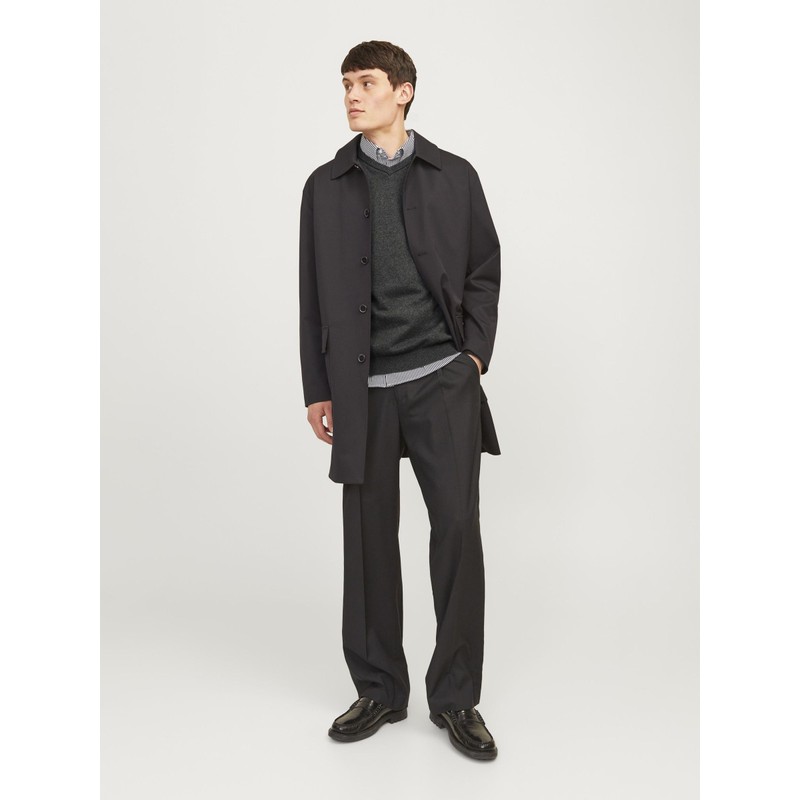 JACK & JONES Mens Basic Knit Sweater - Dark Grey