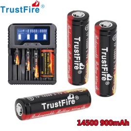 TrustFire 900mAh 14500 3.7V Li-ion Rechargeable Battery With PCB Batteries - 1pcs