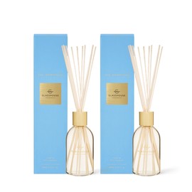 Glasshouse Fragrances The Hamptons 2 Pack Reed Diffuser, Home Fragrance & Perfume Scented Room Decor, Natural & Oil Free,Teak & Petitgrain, 2 x 8.5 Oz (250mL)