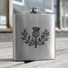 Scottish Thistle 6oz Stainless Steel Engraved Hip Flask - Made