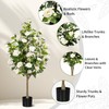 Artificial Camellia Tree 2 Pack, Artificial Plants Outdoor Faux Floral