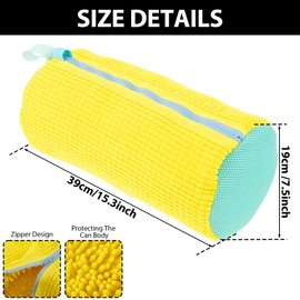 2Pcs Shoe Washing Machine Bag, Shoe Laundry Bag with Zipper Hook, Lightweight Portable Shoe Cleaning Bag, Reusable Shoe Washing Bag Laundry Bag for Washing Machine Travel Storage (Yellow)