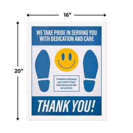 Car Paper Floor Mats 100ct | White Disposable Floor Protector Mats for Car Detailing and Automotive Supplies | Oil Resistant Composite Laminated Paper, 16" x 20"