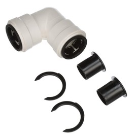 Watts 3517-18 AquaLock Plastic Series, 1" CTS x 1" CTS Off-White Lead-Free Polysulfone Union Elbow Fitting, O-Ring, Quick Push-to-Connect Design, Tool-Free Installation
