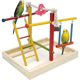Penn-Plax Bird Life Wooden Playpen – Perfect for Parakeets, Lovebirds, Parrotlets, Cockatiels, and Green Cheek Conures – Medium