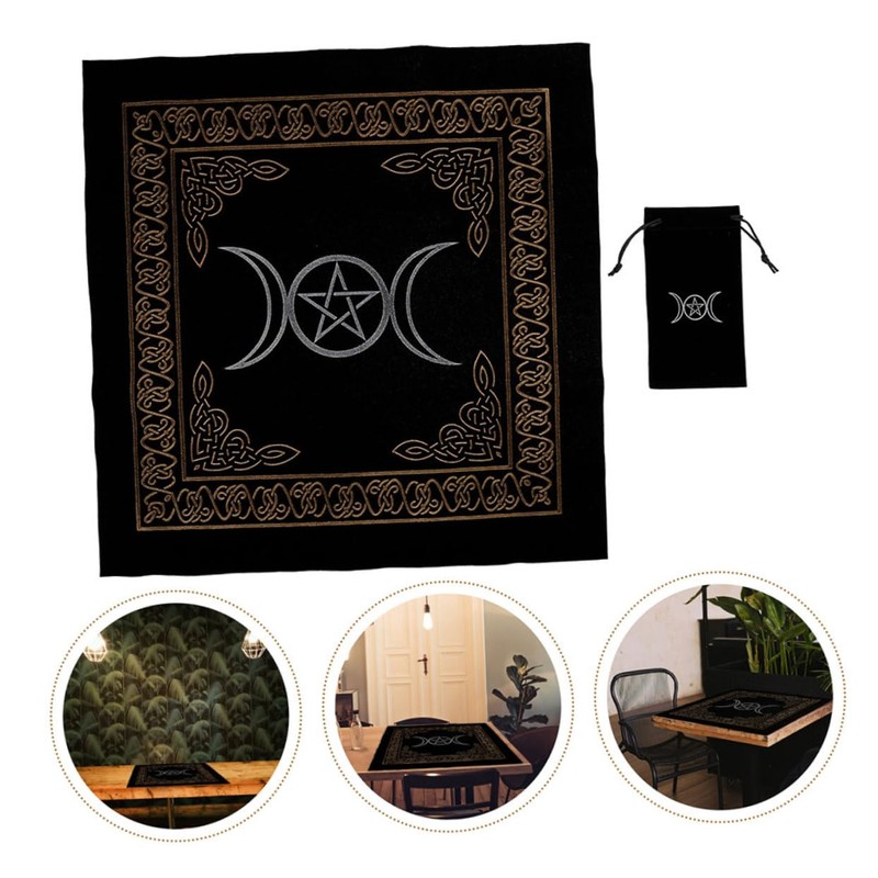 KOMBIUDA 1set Tarot Table Cloth Velour Divination Altar Table Protector