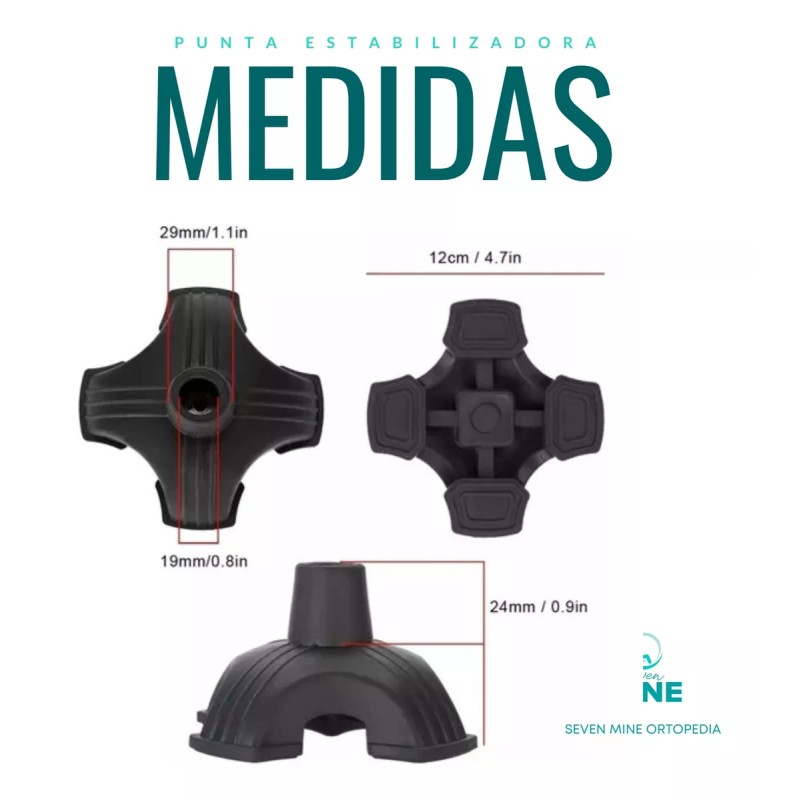 SuperConfort Punta Estabilizadora Para Bastón 4 Puntos | Sc-m4 Bastones