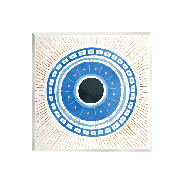 Stupell Industries Patterned Evil Eye Mati Symbol Wood Wall Art,
