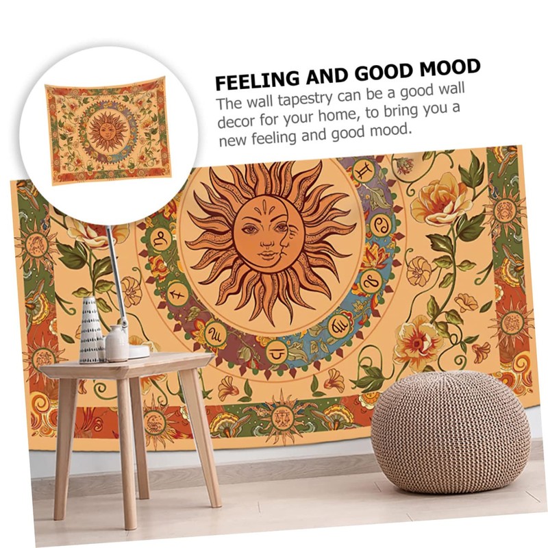 Ciieeo Bohemian Sun Moon Tapestry Artistic Wall Hanging for Home