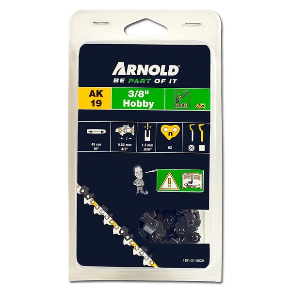 Arnold Hobby 1191-X1-0020 Saw Chain 3/8 Inch 1.3 mm 62