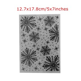 DIYology Winter Snowflakes Background Embossing Folders for Card Making Christmas Snowfall Embossing Folder Template for DIY Paper Crafts Scrapbooking Polymer Clay Decoration