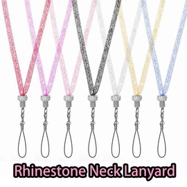 Strap Lanyard Bling Rhinestone Neck Lanyard 9 Colors for Choice Crystal Custom for ID Badge Holder