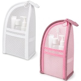Hanging Travel Toiletry Organizer, Compact Cosmetic and Bathroom Storage Bag for Carry-On Packing - SUOWEEI Standing