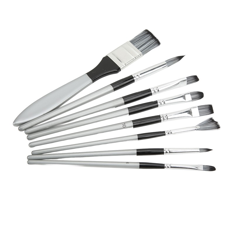 8Pcs Paint Brush Paintbrush Pen Soft Nylon Wool with Storage