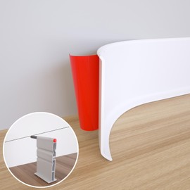 NeatiEase Flexible Baseboard Molding Trim, 6 Inch(W) x 60 Feet(L) Self-Adhesive Vinyl Wall Base Cove Base, Peel and Stick Rubber Wall Base Moulding Trim for Easy Installation (White)