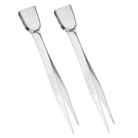 Stainless Steel Handy Tweezer with Scoop, 2Pcs Beading Tweezers Tool Jewelry Pickup Tweezers for Beads Gems Crystals Jewelry Making