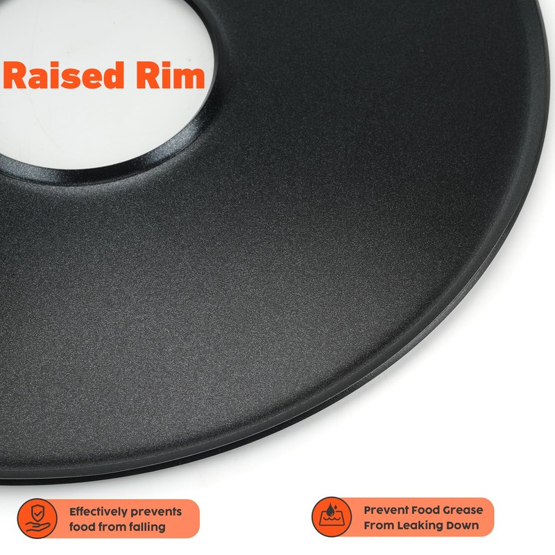 Charkettle Round Griddle Flat Top Plate with Support Rack, Compatible
