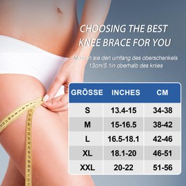 Bcautay 1 x Compression Knee Bandage with Adjustable Velcro Bandage for Meniscus Tear, Arthritis, ACL, Weightlifting, Basketball (Gold, L)