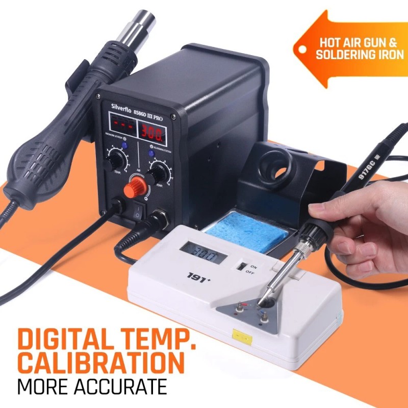 Silverflo 780W Digital 2in1 Soldering Iron Rework Station Hot Air