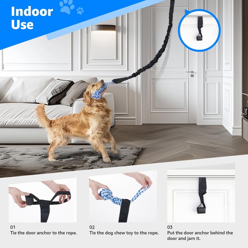 LOOBANI Spring Pole Dog Rope Toys - Tug of War