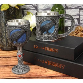 Ebros Vial Of Blood Alchemy Moonlight Raven Crow On Pentagram Beverage Drinkware Serveware With Celtic Tribal Tattoo Knotwork Mystical Harbinger Of Doom Scavenger Bird (Wine Goblet And Mug Set)