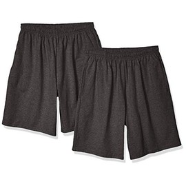 Soffe Men's Classic Cotton Pocket Short, Charcoal Heather (2 Pack), X-Large