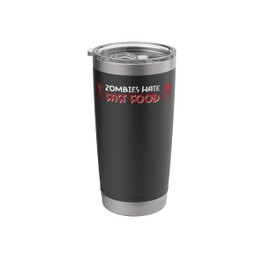 Running Runner Half Marathon Zombie Zombies Hate Fast Food Stainless Steel Insulated Tumbler