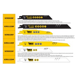 6 x SabreCut SCRSKM6 Mixed S610DF S922BF S922HF S1110DF S1122HF S1122BF Fast Wood and Metal Cutting Reciprocating Sabre Saw Blades