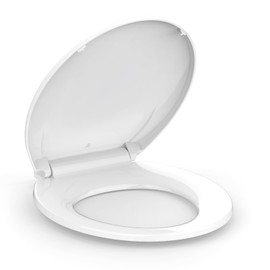Round Toilet Seat, Soft-Slow Close, 17 Inch Round Toilet Seat For Round Toilets, Quiet-Close Lid And Seat, Easy To Install And Clean, Never Loosen, White