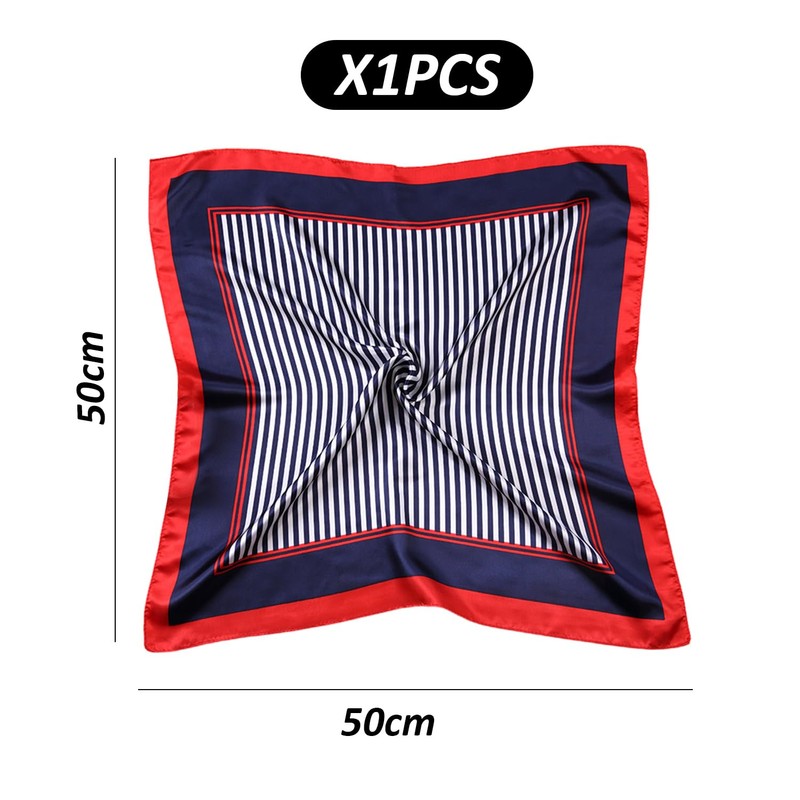 KRYMSON 2-Piece Nautical Scarf, Red/Blue/White Square Scarf, Nautical Sailor Costume