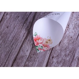 Pack of 50 Wedding Cones, Paper, Confetti 50 Coni Portariso per Matrimonio + Biadesivo