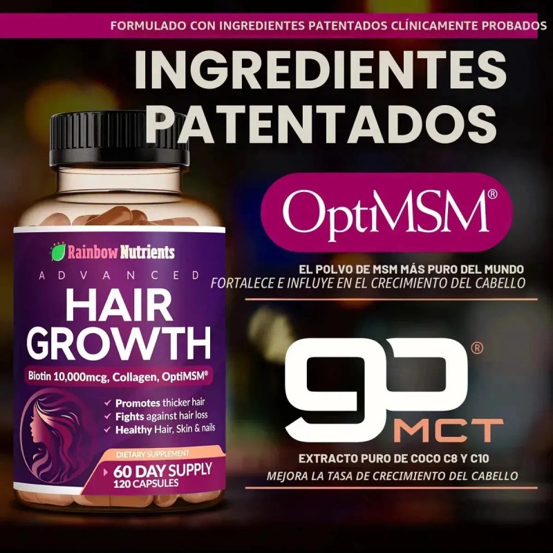 Vitaminas Crecimiento Cabello Rainbow Nutrients 2pc