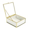 Ylu Yni Glass Jewelry Organizer Box Clear Keepsake Case with