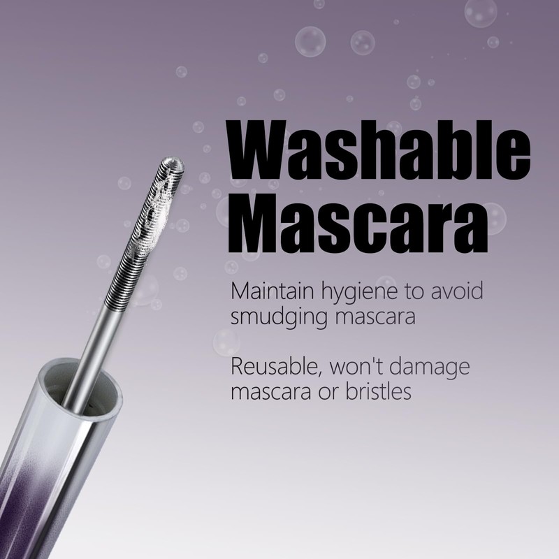 2Pcs Iron Wand Mascara, Metal Mascara Wand, Black Washable Metal