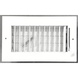 8" x 4" Adjustable Blade Sidewall Ceiling Register Vent Cover Diffuser Heavy Duty Stamped Steel (Listed Size is Duct Opening Inside Measurement)