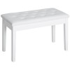 HOMCOM Leather Padded Piano Bench w/ Storage Double Duet Seating
