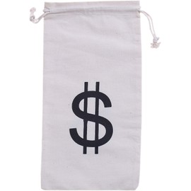 Juvale Money Bag Pouch with Drawstring Closure Canvas Cloth and Dollar Sign Symbol Novelty - $ - Set of 12pcs - (4.7 x 9 inches)