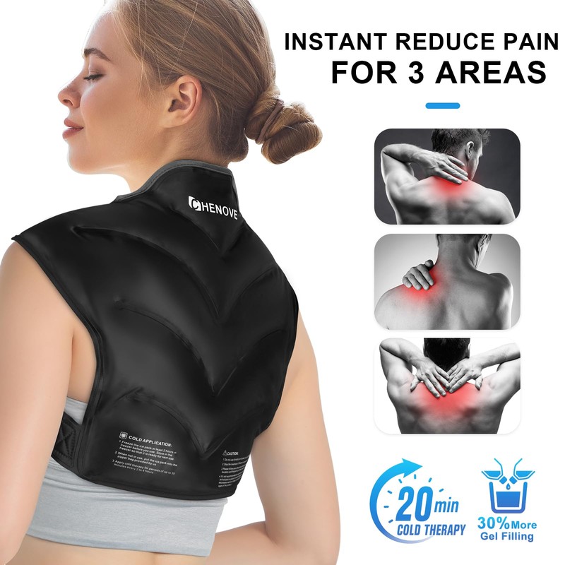 Chenove Ice Pack for Shoulders Upper Back with Strap, Neck